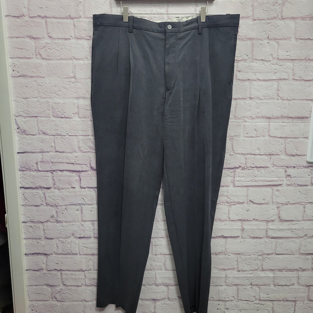 Tommy Bahama Silk Blend Dress Pants XXL Gray Luxury Classic Old Money Golf *FLAW
